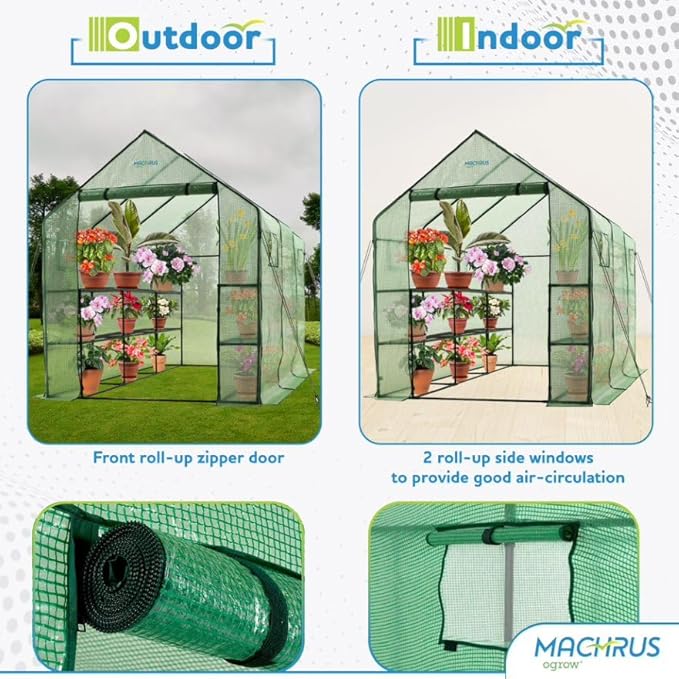 Machrus OGrow Greenhouse Kit, Multiple Sizes, Green House, Small Green Houses for Outside, Small Greenhouses for Outdoors, Mini Greenhouse Outdoor