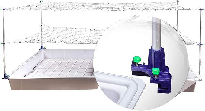 Trellis System Support Kit (Model A) - for Climbing Plants | Square Corner | Ideal for Hydroponics Growing System, Greenhouse & Garden