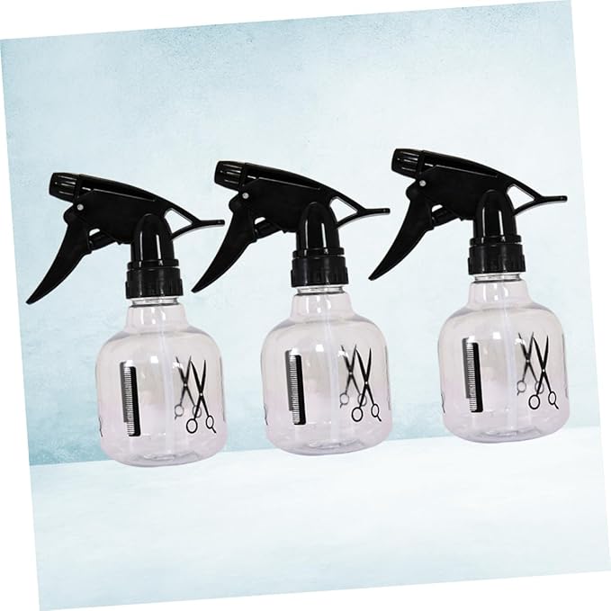 Mobestech 3PCS Portable Plastic Spray Bottles Refillable Empty Hairdressing and Flower Watering Bottles with Fine Mist for Household and Salon Use