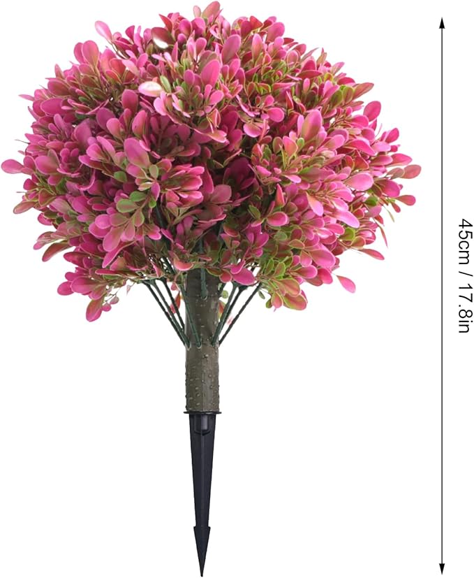 NOENNULL Artificial Topiary Ball Trees with Ground Spike Set of 2 17.8" Outdoor Faux Plants Realistic Fake Bushes Lifelike Shrubs Decorations for Outdoor Indoor Front Porch Garden