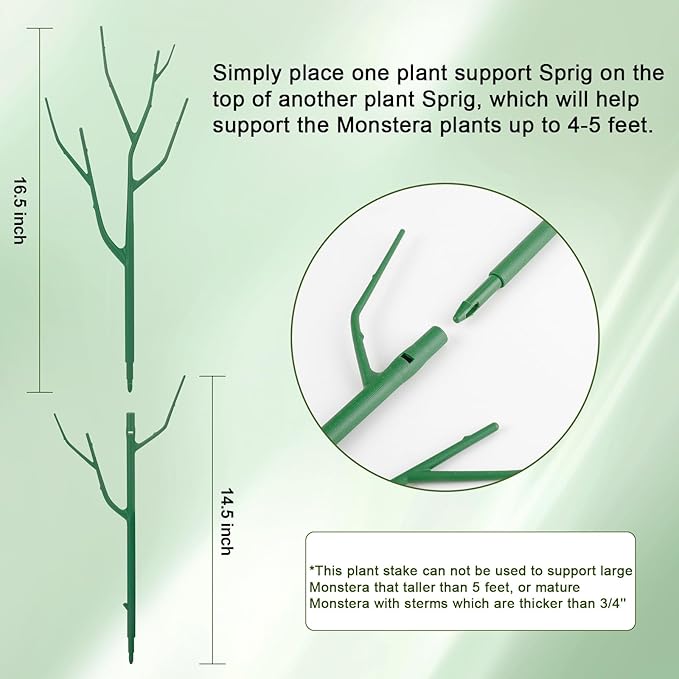 Qaobo 10 Pack Stackable Plant Support Stakes, Climbing Plant Support Structures for Monstera, Pothos, Philodendron Garden Plant Stakes for Indoor Outdoor Plants