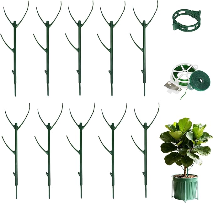 Monstera Plant Support,10 Pack Stackable Garden Plant Stakes for Indoor & Outdoor Plants,Adjustable Climbing Plant Support Poles,Durable Plant Holder for Tall Potted Plants,Vines & Growing Greens