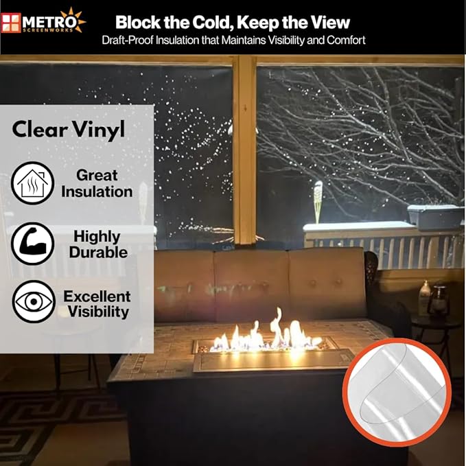 Metro Screenworks Clear Vinyl Roll (Partial) - Marine Grade Vinyl 80 Gauge Sheet - 54-in x 10 Yards - Double Polished Heavy Duty Plastic Sheeting for Windows, Boats, Greenhouse, & More