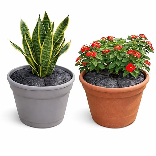 SteadySpring® Smart 30+Day Watering Mat for 10 in to 12 in Containers for Houseplants, Annuals, Herbs, Trees, Tomatoes - Self-Filling, Lasts 30+ Days, Automatic Irrigation Mat (2-Pack)