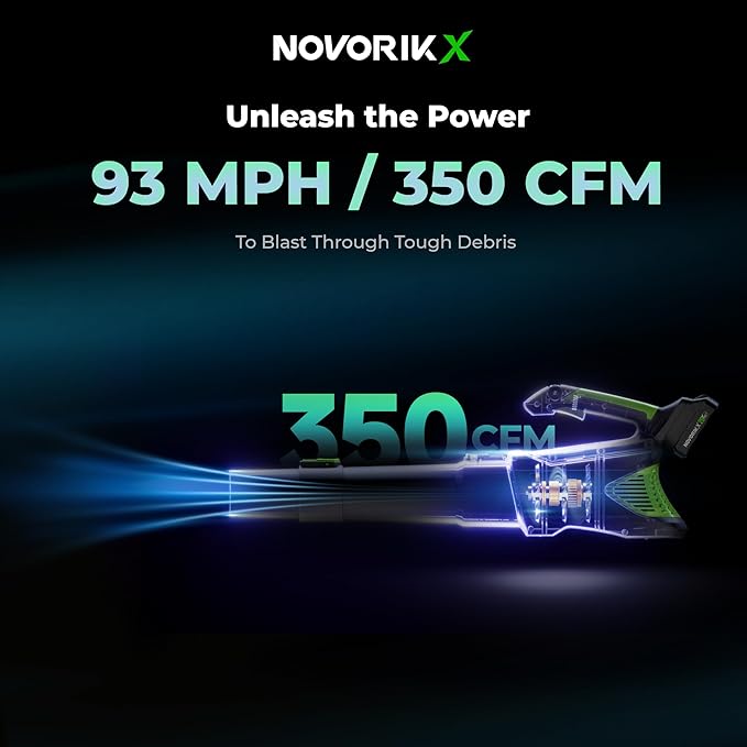 20V Handheld Electric Cordless Leaf Blower with 2.0Ah Battery & Fast Charger, Powerful up to 93 MPH, 350 CFM Stepless Speed Control, Powerful for Yard Cleaning