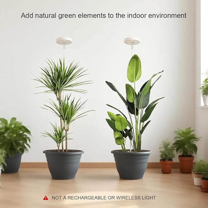 RooTrimmer 2 Pack 11 Inch Plant Pots with LED Grow Lights,Grey Indoor Flower Pots with Full Spectrum Dimmable Grow Lights,Drainage Holes & Plug,Soil Moisture Meter Included