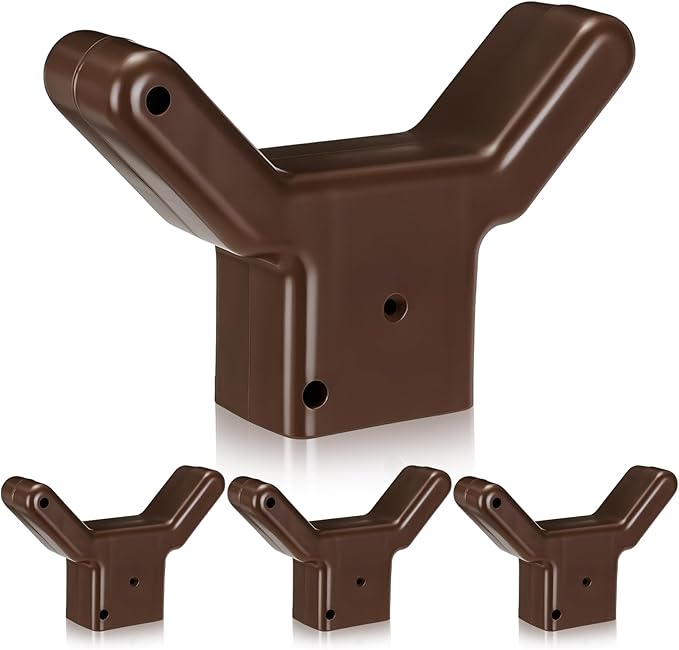 Yungyan 4 Pcs Tree Support, Plastic Fruit Branch Support Device Tree Brace Prevent Them from Breaking for Vineyards Ornamental Gardens Orchards Fits on Standard 1.57 x 1.57 Inch Lumber (Brown)