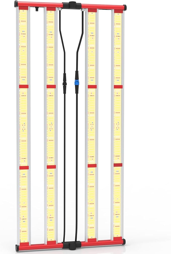 AGLEX 420W Full Spectrum LED Grow Light with UV & IR, 1360 LEDs, Dimmable Daisy Chain, High PPFD Bar Style, 4x5 ft Coverage, Foldable for Indoor Plant Growing, Commercial Seeding Veg Flower - M400