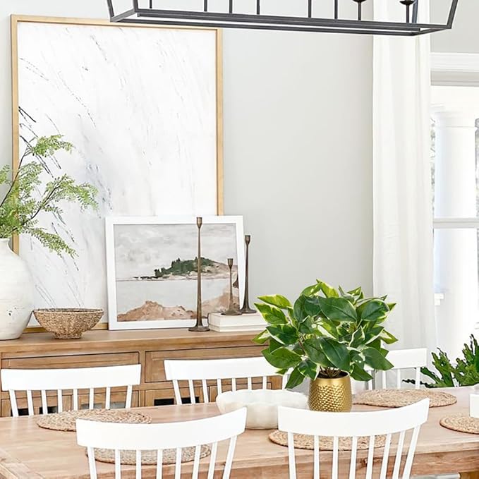 Oairse Articicial Plants Indoor Small Fake Plants in Pots Faux Pothos N‘ Joy Potted Plant Fake Indoor Plants with Gold Pots for Bathroom Living Room Office Desk Shelves