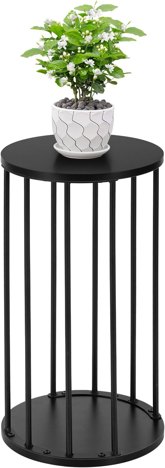 Leinade Plant Stand Indoor,small plant stool,Flower Pot Corner stand holder,Mid Century Heavy Duty Metal Tall Home Decor,Modern Round End Table,Small Rustic Display Stand for Living Room,Bedroom(Black,21In)