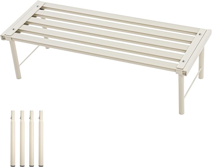 MultirackX Metal Plant Stand, Rust-proof Aluminum Flower Pot Stand, Heavy Duty Planter Display Shelving for Patio Balcony Garden Living Room Decorative (White, 23.6 Inch)