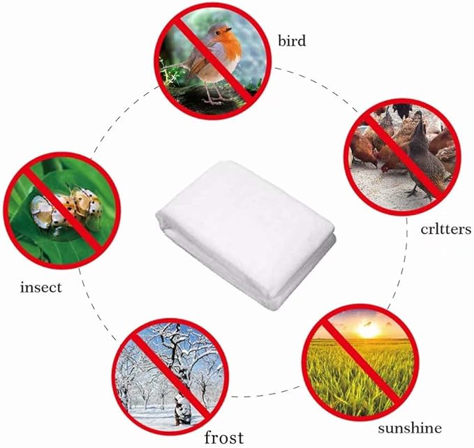 Agfabric Plant Cover for Freeze Protection - 0.95 oz Fabric Warm Worth Frost Blanket 144"x 120" Shrub Jacket, Rectangle Plant Cover for Season Extension&Frost Protection