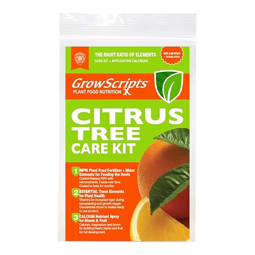 Citrus Tree Fertilizer Kit - Complete 3-in-1 Plant Food with NPK Granules, Liquid Micronutrients & Calcium for Container Lemon Orange Lime Trees, 3-Month Supply for Indoor Outdoor Citrus Plants