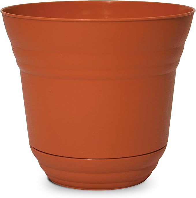 Headwind Traverse Planters – 14" 2 Pack Plastic Plant Pot in Tango Orange - Indoor & Outdoor Pots for Plants with Drainage - Decorative Plant Pot, Flower Pots Outdoor for Garden by Robert Allen