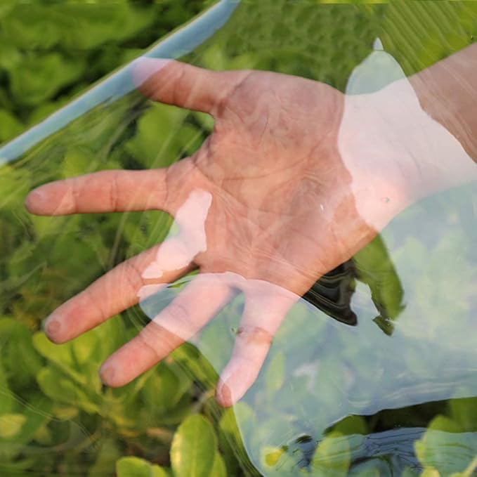 Clear Tarps Heavy Duty Waterproof, 10x10ft Clear PVC Tarp 14mil Thickened Tear Resistant Clear Tarps with Grommets for Patio Garden Plant Cover Shed Cloth