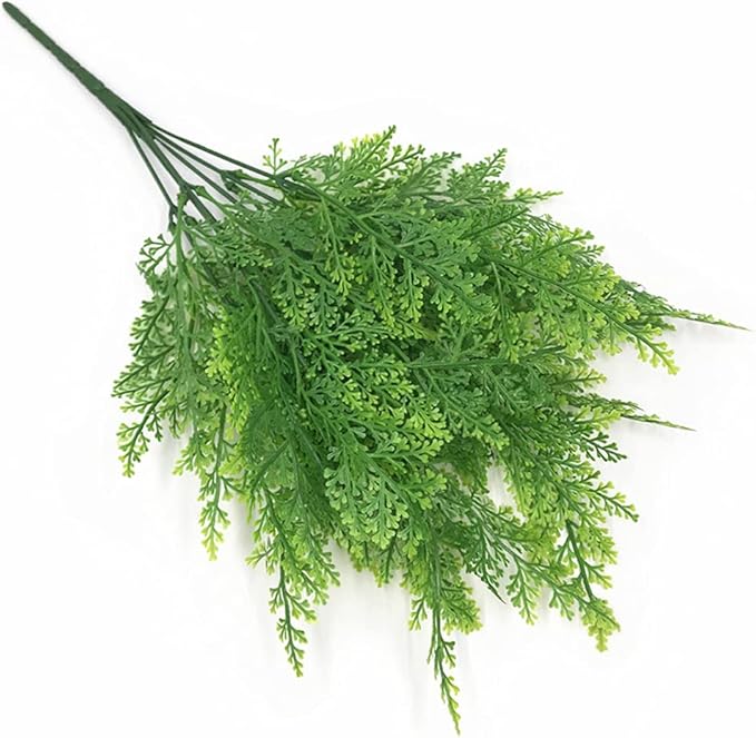 PASYOU Artificial Fern Plants, Fake Ferns Shrubs Plant Plastic Greenery Faux Monstera Leaves Stems Boston Leaf for Outdoor Indoor Decor Home Garden Party Office Wedding Decoration DIY - 4 Pack
