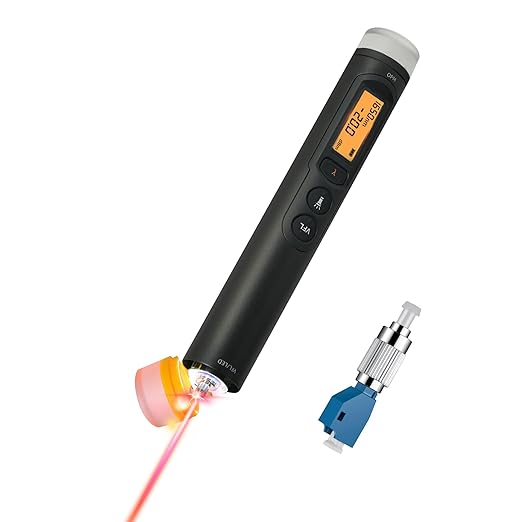 TFN 3-in-1 Fiber Optic Tester, 30KM Visual Fault Locator, Optical Power Meter with LCD Display and LED Light, Includes FC Male to LC Female Adapter for LC/FC/SC/ST