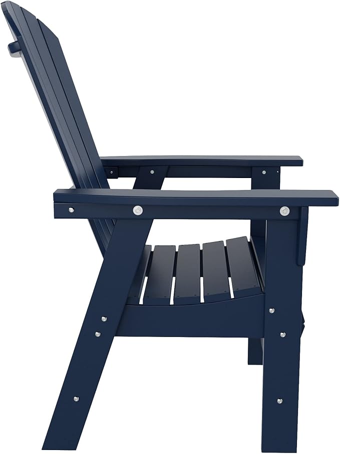 WestinTrends Dylan Dylan Outdoor Patio Shell-Back Adirondack Dining Chair Weather Resistant Navy Blue