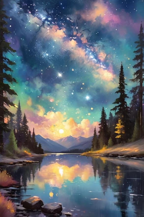 GemZono Diamond Art Kits for Adults,DIY Starry Sky Diamond Painting Kits for Adults Beginners,5D Full Drill Diamond Dots with Diamond Gem Art and Crafts for Home Wall Decor 12x16inch