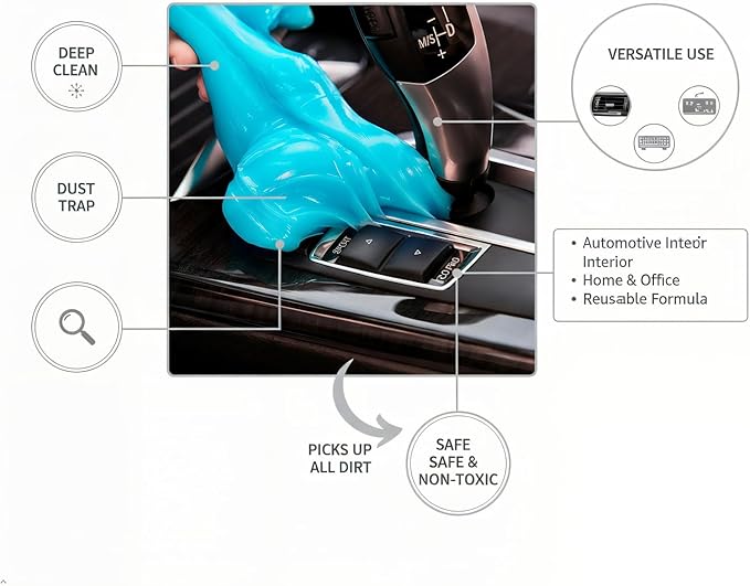 Car Cleaning Gel Clean Putty Car Interior Cleaner Slime Auto Detail Tools Kit Supplies Car Accessories Christmas Stocking Stuffers Gifts for Men Women White Elephant Gifts Adults Teens