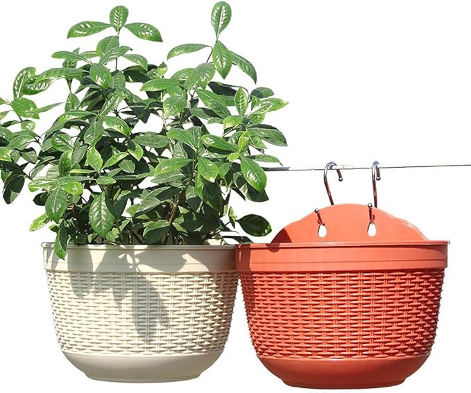 Rattan Flower Pot Wall Hanging Plant Pot Storage Basket for Indoor Outdoor Decor