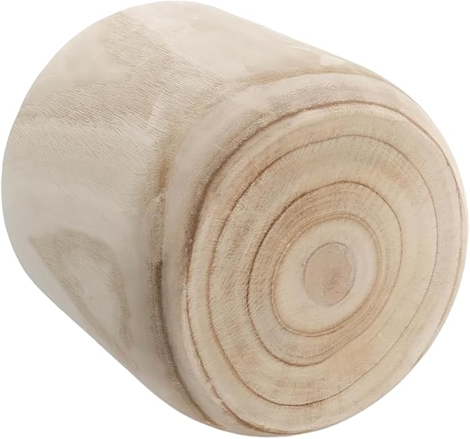 CYS EXCEL 11'' Natural Cylinder Planter Lightweight Natural Wood Cachepot for Indoor Plants, Succulents, Herbs, Home & Office Decor