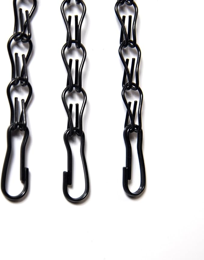 Elaiko Flower Pot Chain 24 Inch Hanging Flower Basket Galvanized Replacement Chain 3 Point Garden Plant Hanger (8pcs(Black))