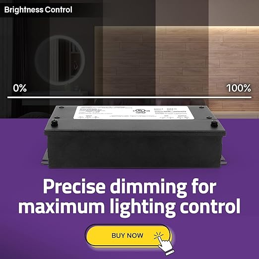 HitLights 150W Dimmable LED Driver, Electronic Transformer, 120V AC to 24V DC Power Supply for LED Strip Light, IP66 Rated, Dimming with TRIAC, 0-10V, 1-10V, Potentiometer, 10V PWM, UL Listed, Class 2