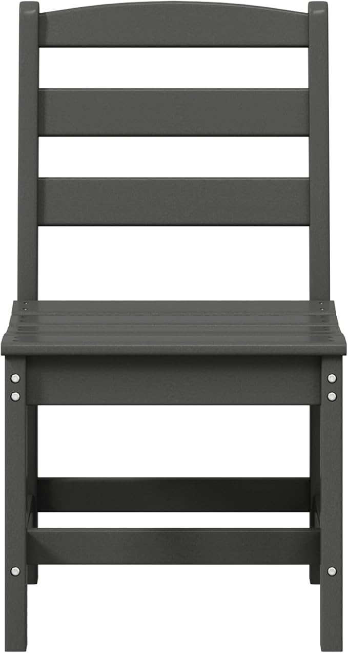 WestinTrends Ashore Outdoor HDPE Patio Classic Armless Dining Side Chair, Gray