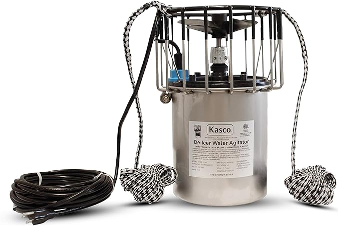 Kasco Deicer 1/2 HP Lake & Pond De-icer 120V – Single Phase with 50 Ft Electric Power Cord | Water Deicer for Ponds, Lakes & Dock Bubbler