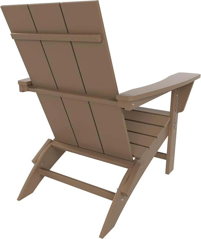 WestinTrends Ashore Modern Outdoor Folding Adirondack Chair, Weathered Wood