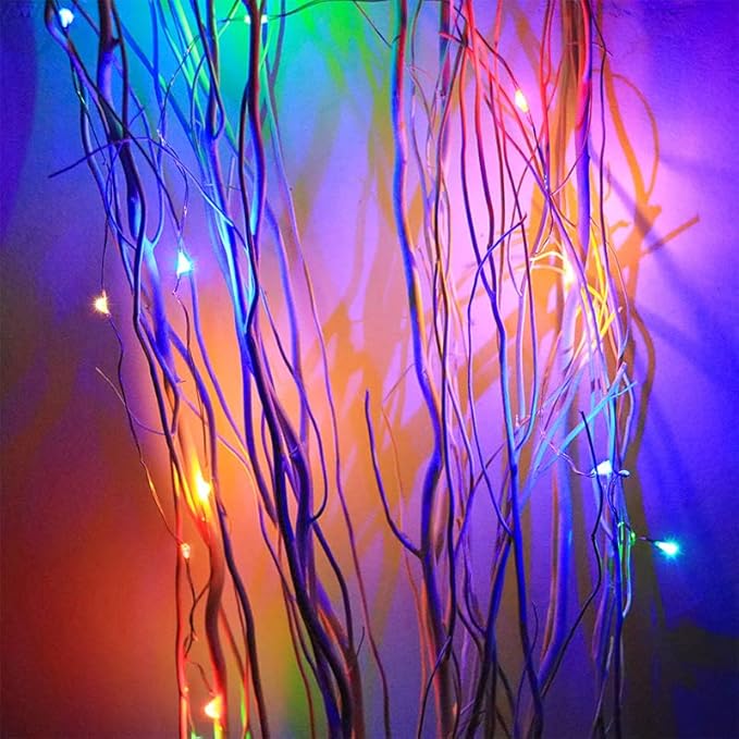 Fairy Lights CR2032 Battery Operated,6.6Ft/2Meter 20 LEDs Micro Silver Wire String Lights for Bedroom Christmas Party Wedding Decoration(Multicolour, 12 Pack)