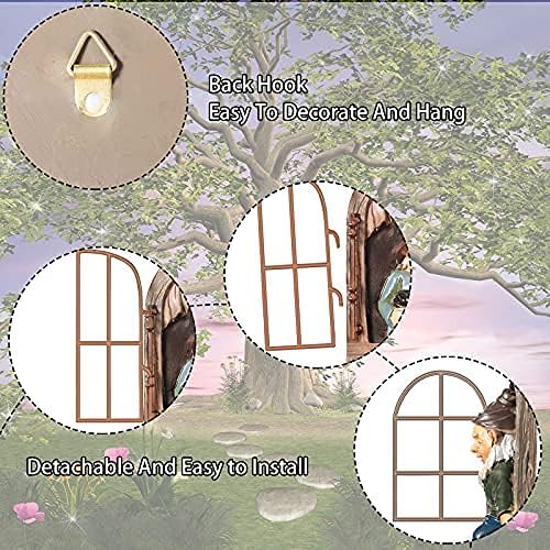 Jetec 2 Pcs Gnome Statue Christmas Elf Out The Door Tree Hugger Garden Yard Peeker Art Xmas Tree Sculpture Gnome Decoration Outdoor for Xmas Gifts Patio Yard Lawn Porch Ornament(Fresh Style)