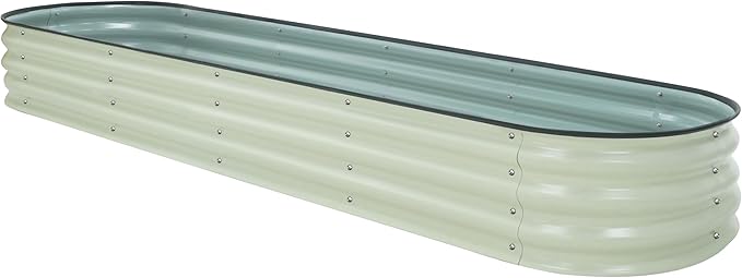 BlueWish 11.1” H Raised Garden Bed, Galvanized Raised Garden Bed with Bottomless, Rubber Strip, 9-in-1 Modular, Raised Planter Box Outdoor for Vegetable, Flower