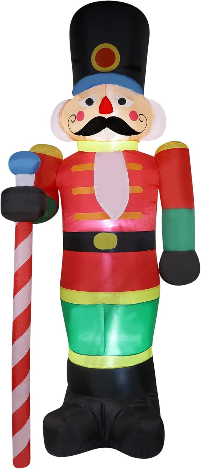 yofit 8 FT Christmas Inflatable Nutcracker Soldier Outdoor Decorations, Blow Up Decorations Santa Soldier with LED Lights for Yard Lawn Garden Holiday Party