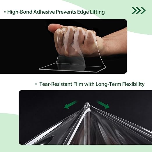 EAGLE PEAK Greenhouse Repair Tape 4”x10”, Heavy Duty Clear Waterproof Patch Kit, Sealing Tape for Greenhouse Film, Tent, Awning, RV Roof Repair, 4 Pack, Clear