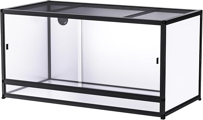 120 Gallon Bearded Dragon Tank, 48" x 24" x 24" PVC Reptile Enclosure with Front Sliding Door, Top Ventilation, Easy Cleaning