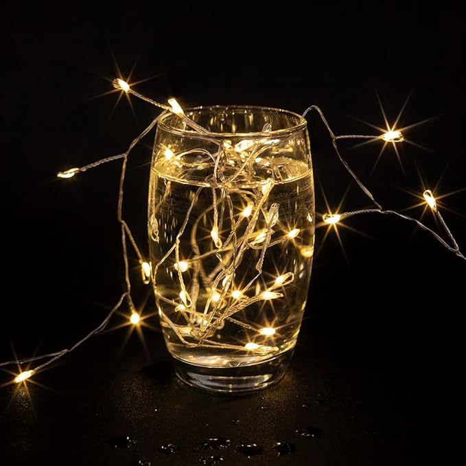 Fairy Lights Plug in, 20FT 200LED Firecracker String Lights Waterproof Silver Wire, for Bedroom/DIY/Party/Garden/Porch/Patio/Backyard/Christmas Tree, with Remote Timer & 8 Modes, Warm White
