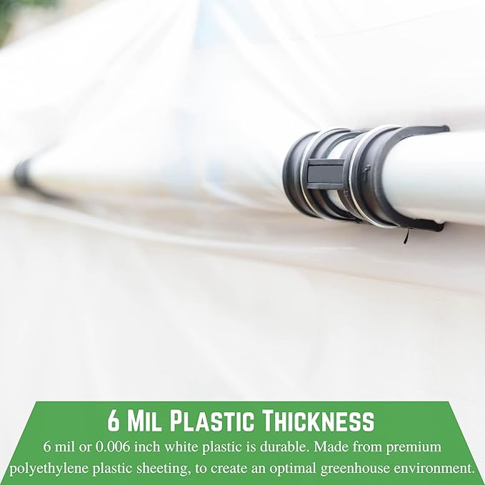 Farm Plastic Supply - White Greenhouse Plastic Sheeting - 6 mil - (25' x 75') - 4 Year UV Resistant Poly Greenhouse Film, 55% Light Transmission Hoop House Cover for Gardening, Agriculture