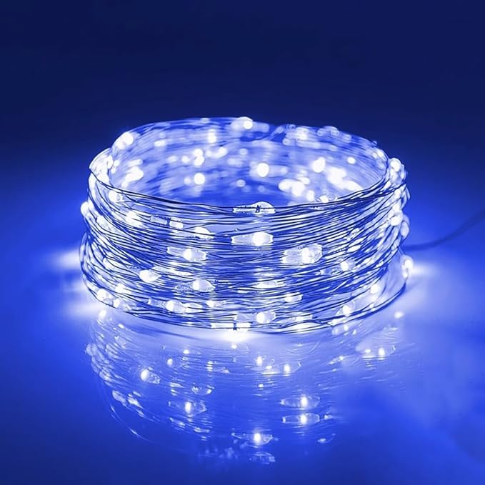 3Pack USB Fairy Lights, USB Powered String Lights 16.5FT 50 LEDs, Fairy String Lights for Bedroom, Wedding, Party, Christmas Tree Decoration (Blue)