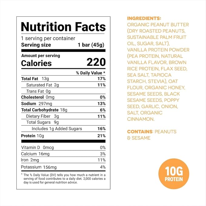 FROPRO Snack Bars - Plant Based Protein Bars, All-Natural, Gluten, Dairy, & Soy Free, High Protein Bars with Low Calories | Everything Bagel, 24 Pack