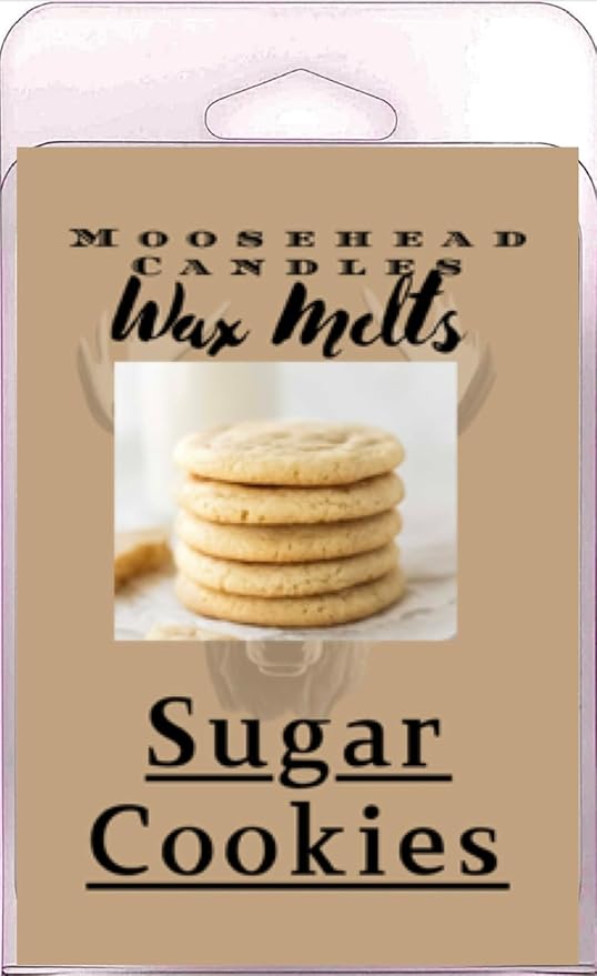 Moosehead candles Warm Sugar Cookie Wax Melts – 4 Pack Bakery Scented Soy Wax Cubes | Sweet Vanilla, Buttery Dough, Fresh Baked Aroma | Pet Safe, Long Lasting Wax Melts for Warmers, Handmade in USA