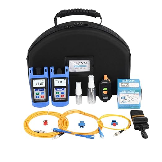 ORIENTEK TLT-12E FTTH Tool Kits Fiber Optic Power Meter + Optical Light Source +VFL FTTH Loss Test Kit Optical Power Meter OPM OLS