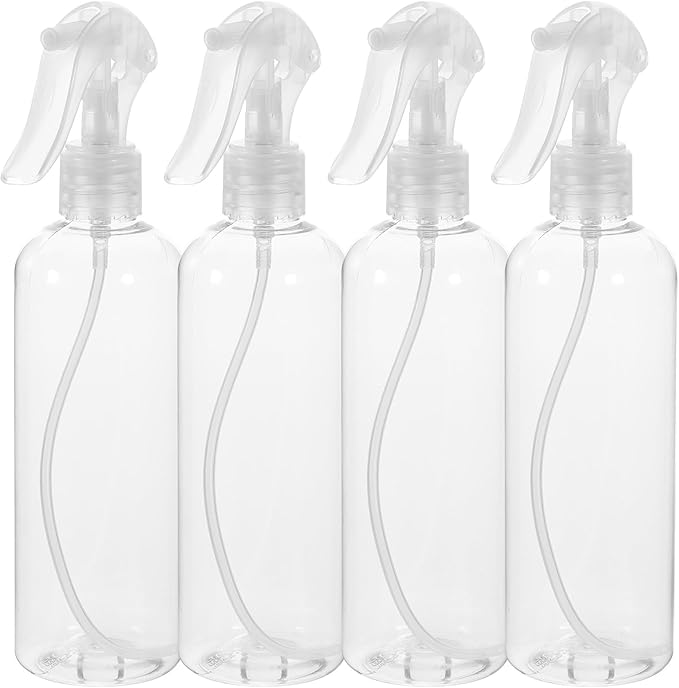 4pcs 300Ml Refillable Spray Bottles with Fine Mist Nozzle, Plastic Watering Sprayers for Plants, Travel, and Barbershop Use