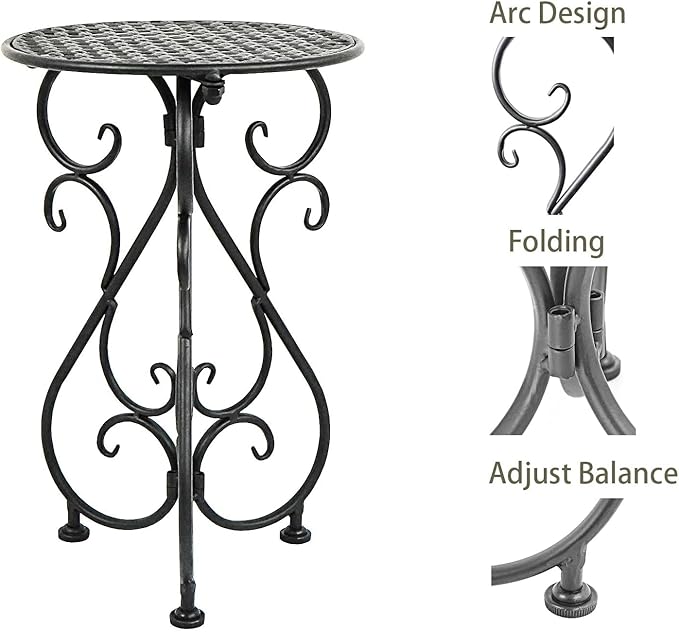 NAKUPE Metal Plant Stands 2 Pack, Heavy Duty Plant Pedestal 17" Tall, Single Flower Pot Holder for Indoor, Outdoor, Patio, Porch, Garden, Balcony, Black