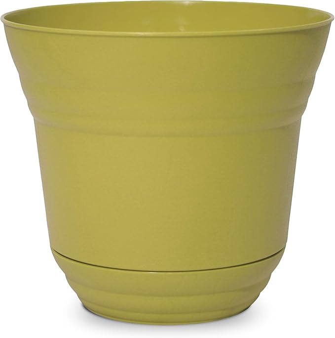 Headwind Traverse Planters – 12" 2 Pack Plastic Plant Pot in Meadow Green - Indoor & Outdoor Pots for Plants with Drainage - Decorative Plant Pot, Flower Pots Outdoor for Garden by Robert Allen