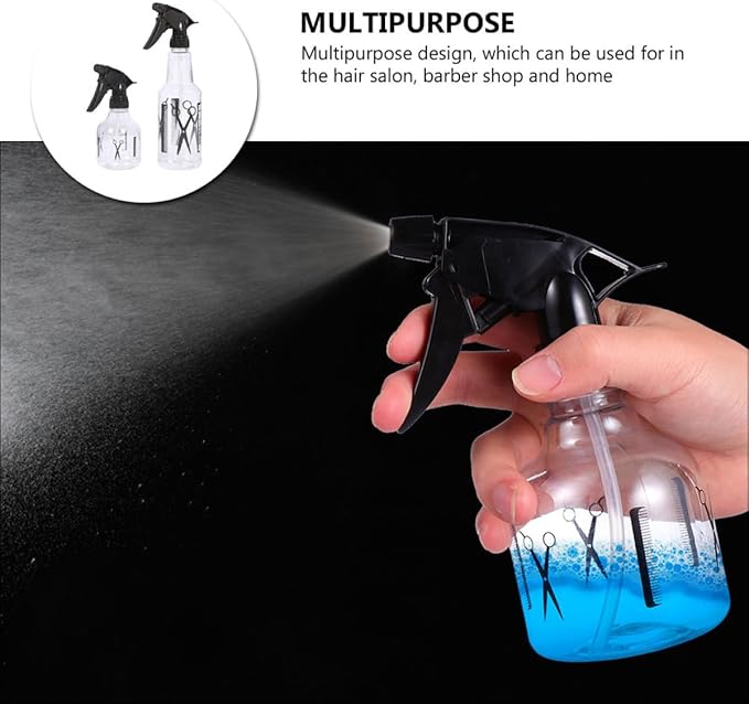Hair Salon Spray Bottles Pressurized Fine Mist Nozzle Sturdy Plastic Watering Bottles for Barber Shops and Home