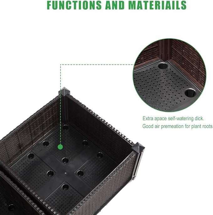 Raised Garden Bed with Legs Planters for Outdoor Plants Planter Box Elevated Garden Boxes Plant pots Perfect for Garden Patio Balcony Deck to Planting Flowers (Brown)