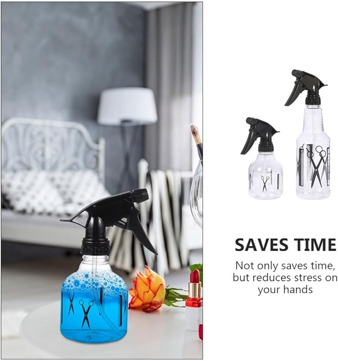 Hair Salon Spray Bottles Pressurized Fine Mist Nozzle Sturdy Plastic Watering Bottles for Barber Shops and Home