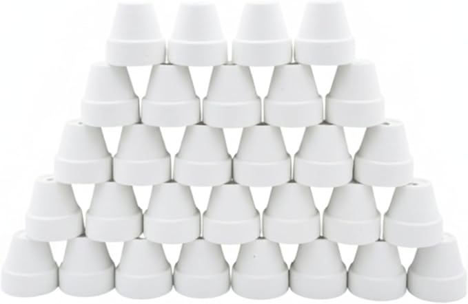 Yuvori 30-Pack Mini White Clay Pots – Small Ceramic Flower Pots for Succulents, Cactus, DIY Crafts, Fairy Garden, School Projects, Mini Planters, Set of 30 (White Clay, 1.2 Inch)